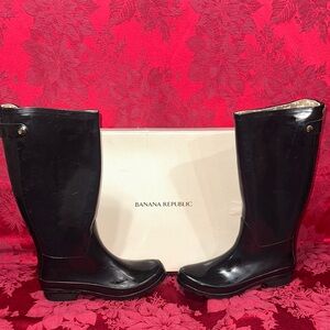 Banana Republic Glossy Black Women's Rain Boots